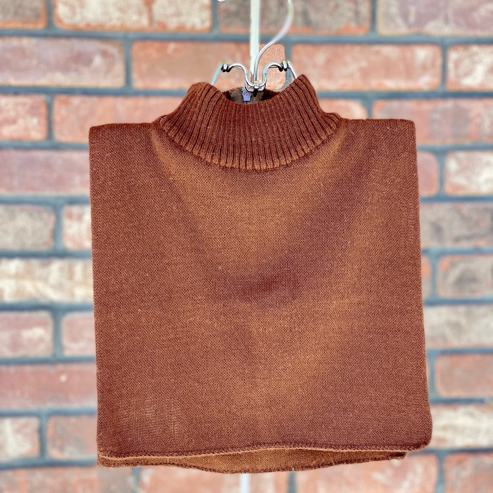Dark brown vintage baby poncho